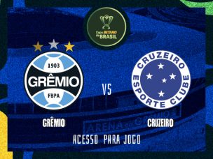 Ingressos para o setor visitante já estão disponíveis para a partida entre Grêmio x Cruzeiro, no dia 14 de maio