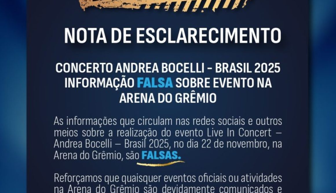 CONCERTO ANDREA BOCELLI – BRASIL 2025 – INFORMAÇÃO FALSA CONCERTO ANDREA BOCELLI – BRASIL 2025 – INFORMAÇÃO FALSA