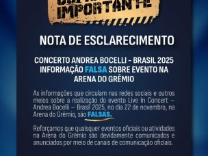 CONCERTO ANDREA BOCELLI – BRASIL 2025 – INFORMAÇÃO FALSA