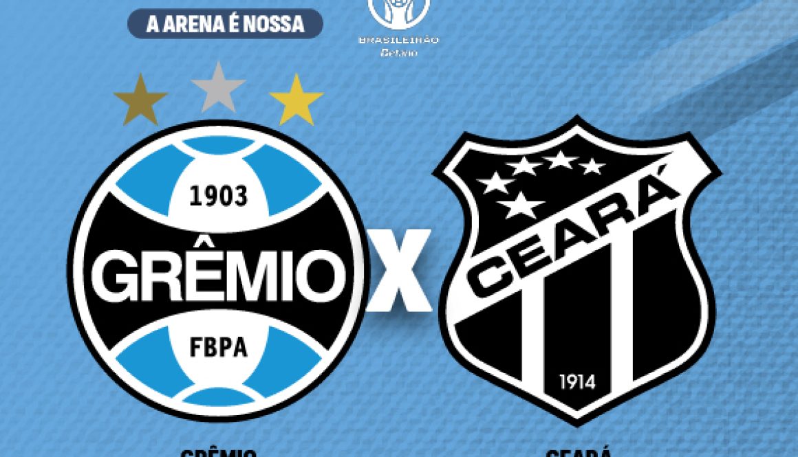 Grêmio enfrenta Ceará na Arena pela 21ª rodada do Brasileirão, no próximo sábado, dia 23 Grêmio enfrenta Ceará na Arena pela 21ª rodada do Brasileirão, no próximo sábado, dia 23
