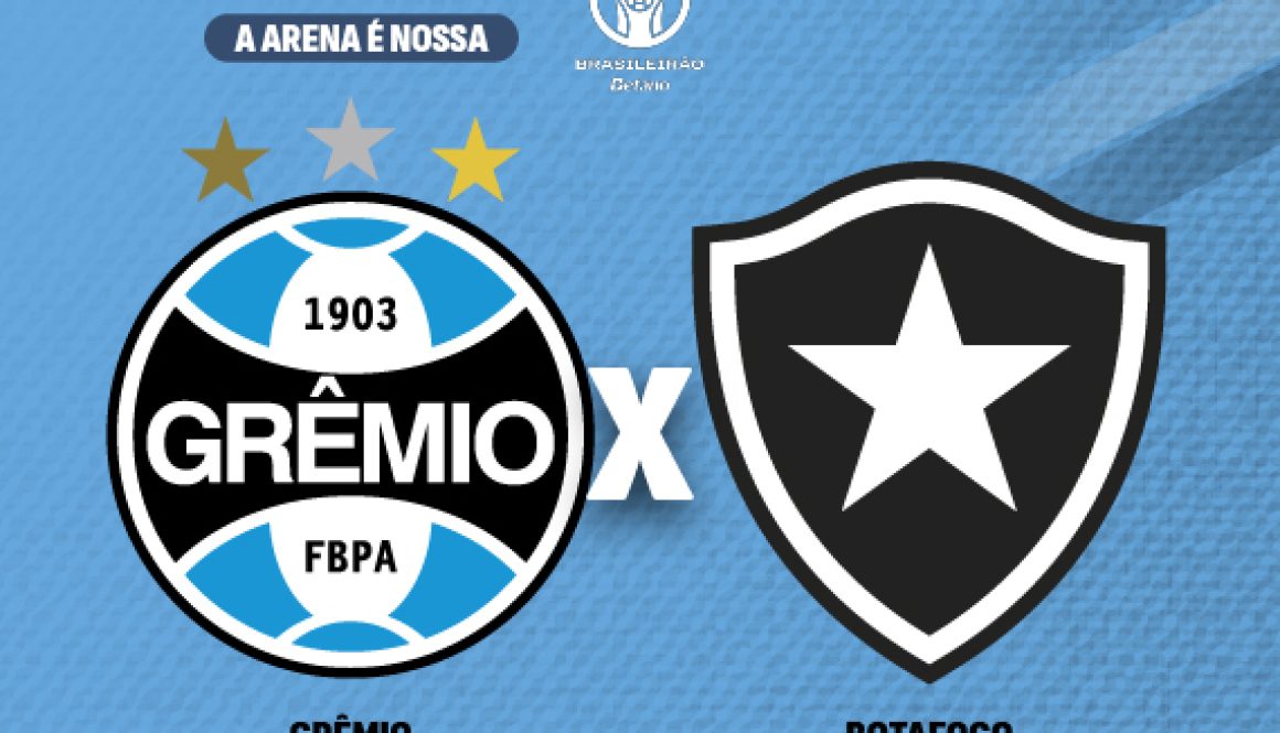 Grêmio enfrenta Botafogo na Arena na próxima quarta-feira, dia 24