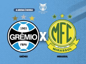 Grêmio enfrenta Mirassol na Arena no próximo sábado, dia 13