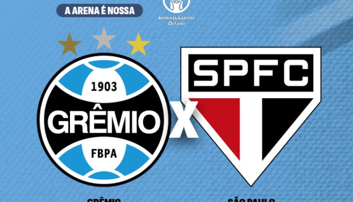 Grêmio recebe o São Paulo na Arena na quinta-feira, 16