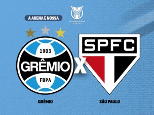 Grêmio recebe o São Paulo na Arena na quinta-feira, 16